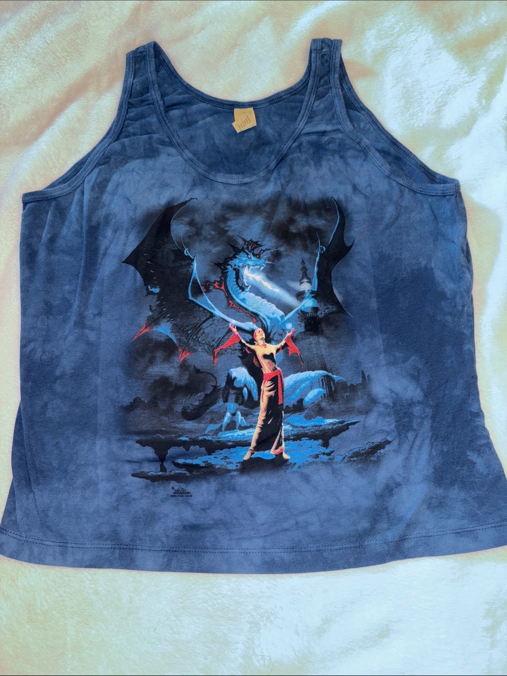 The Mountain Blue Tie-Dye Dragon Graphic Tank Top